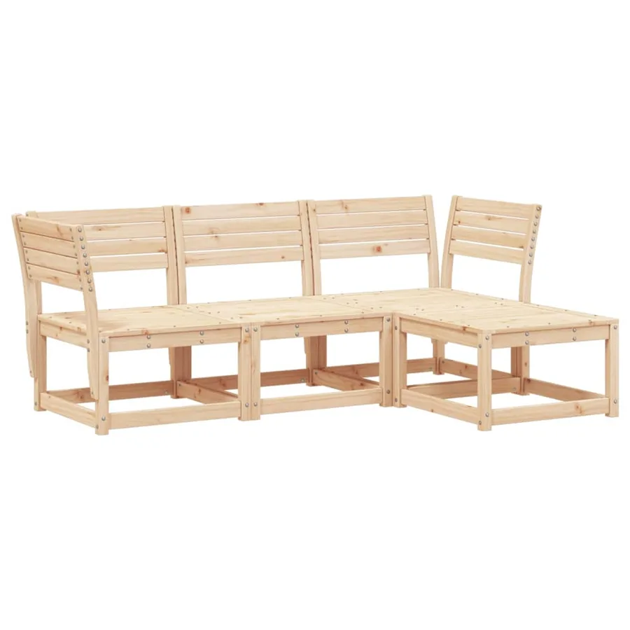 Salon de jardin 4 pcs bois massif de pin - 2