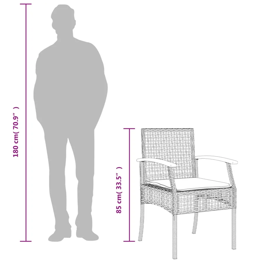 Ensemble à manger de jardin et coussins 9 pcs beige Poly rotin - 10