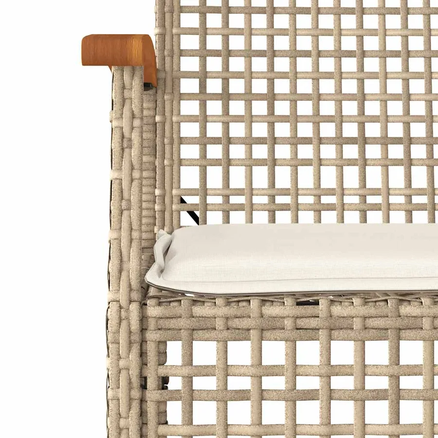 Ensemble à manger de jardin et coussins 9 pcs beige Poly rotin - 5