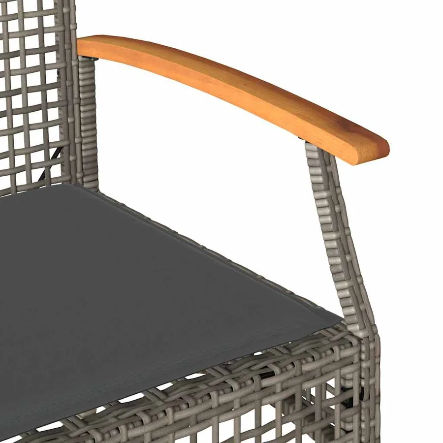 Salon de jardin 4 pcs avec coussins Gris Résine tressée - 10