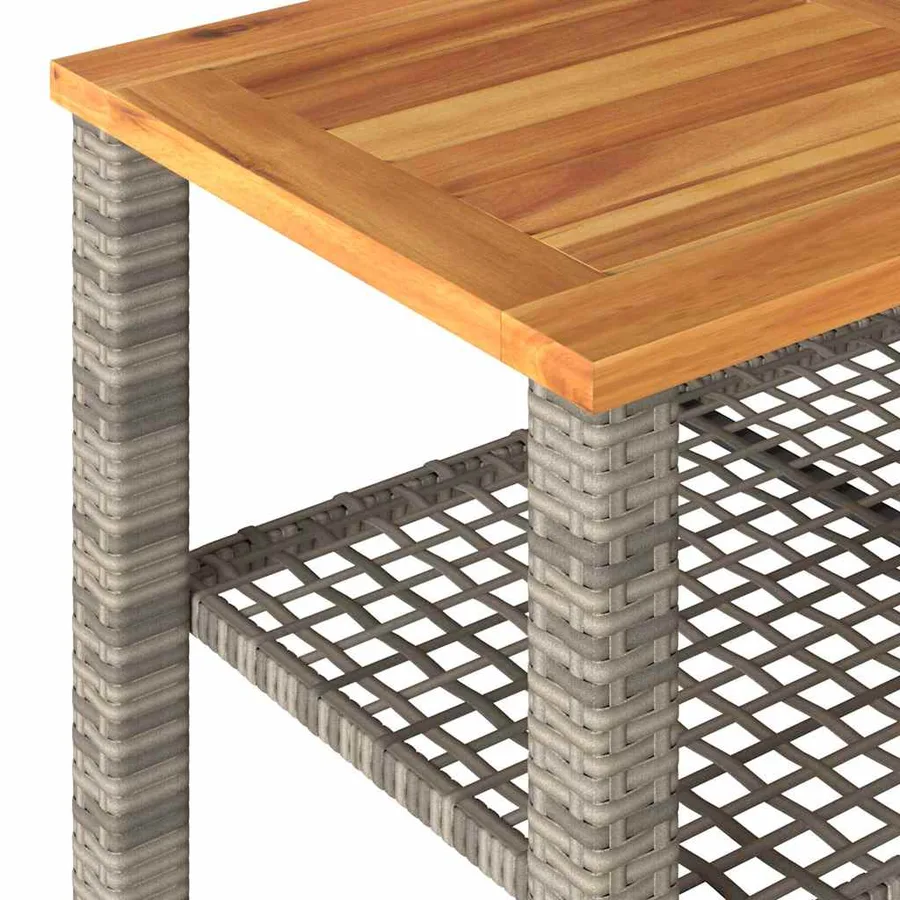 Salon de jardin 4 pcs avec coussins Gris Résine tressée - 12