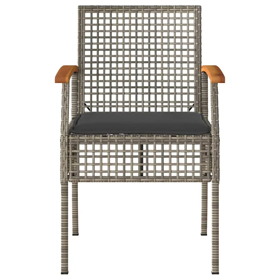 Salon de jardin 4 pcs avec coussins Gris Résine tressée - 7