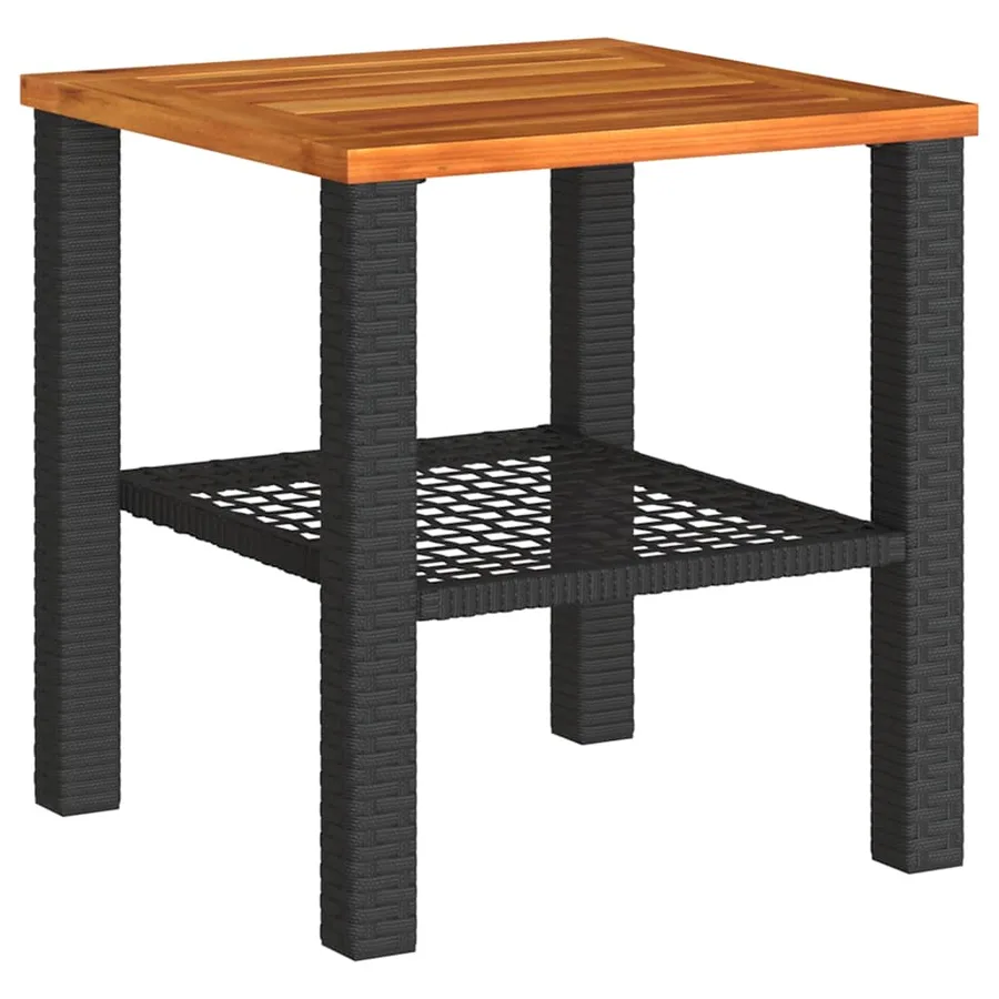 Ensemble de bistro 3 pcs et coussins noir résine tressée acacia - 8
