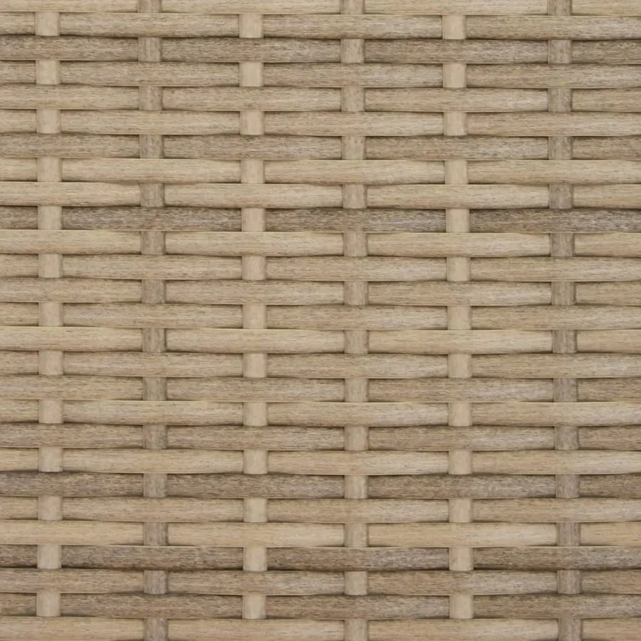 Canapé de jardin 2 places avec tabourets beige résine tressée - 8