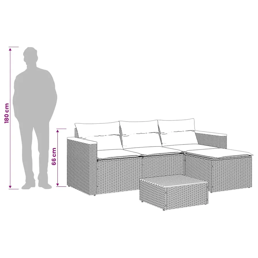 Salon de jardin avec coussins 3 pcs gris résine tressée - 10