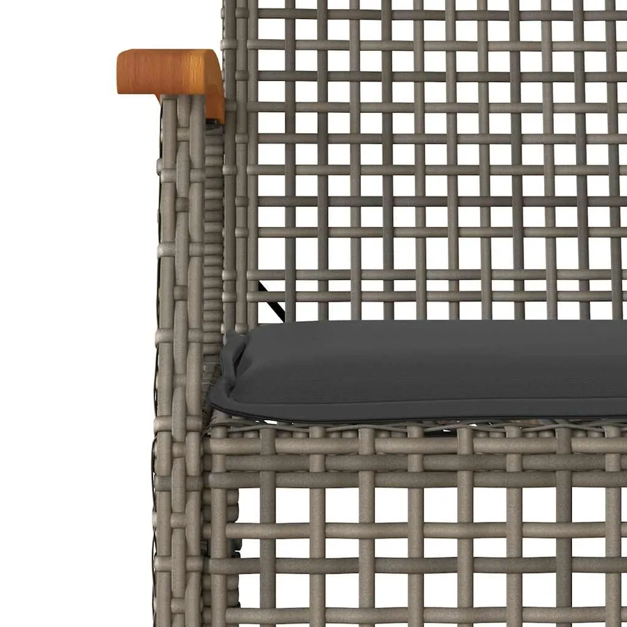 Ensemble à manger de jardin et coussins 7 pcs gris rotin - 5