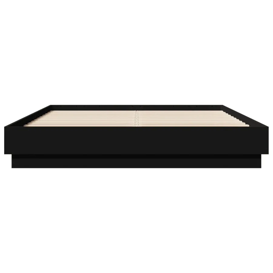 Cadre de lit avec LED sans matelas noir 150x200 cm - 6