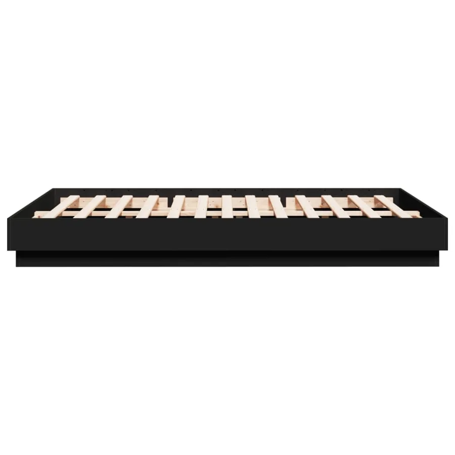 Cadre de lit avec LED sans matelas noir 150x200 cm - 7