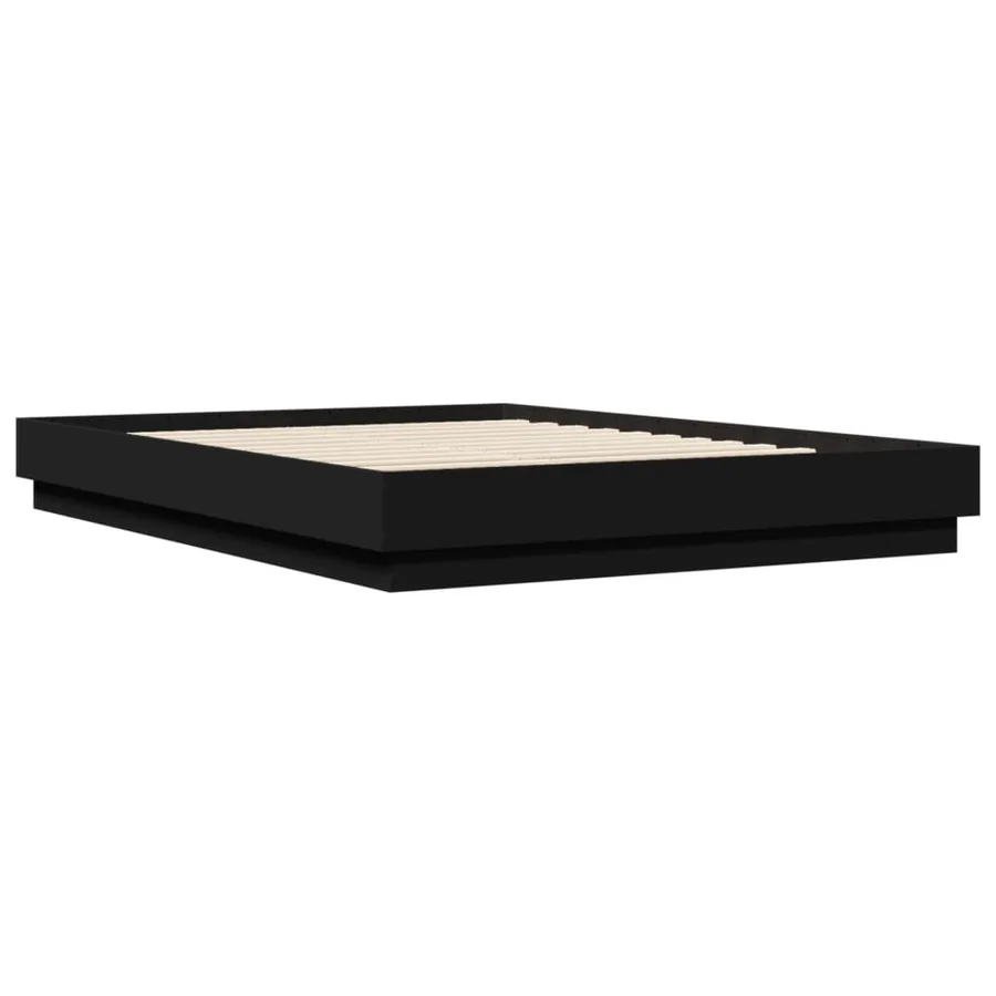 Cadre de lit avec LED sans matelas noir 150x200 cm - 8