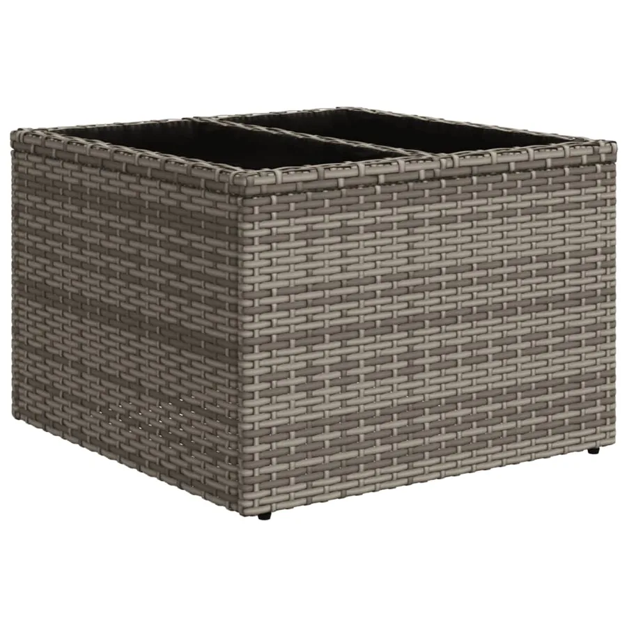 Salon de jardin 11 pcs avec coussins gris résine tressée - 5