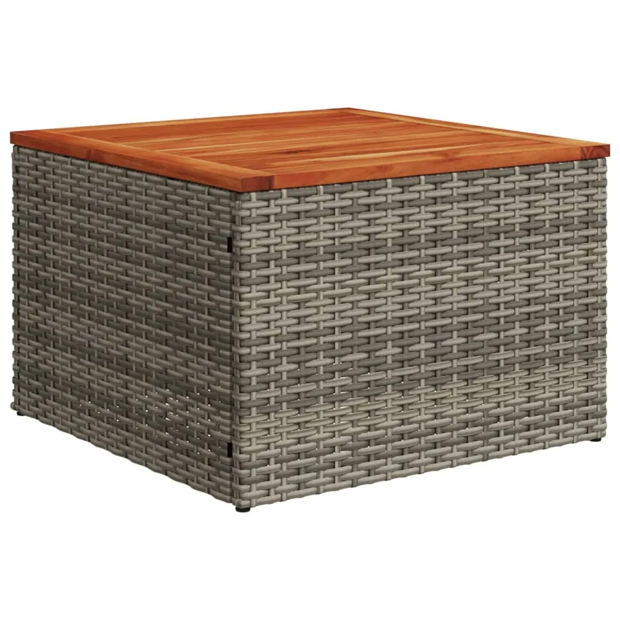 Salon de jardin avec coussins 10 pcs gris résine tressée - 8