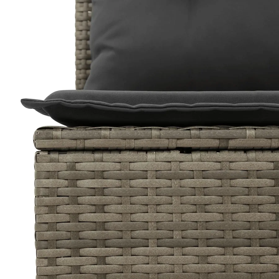 Salon de jardin avec coussins 10 pcs gris résine tressée - 9