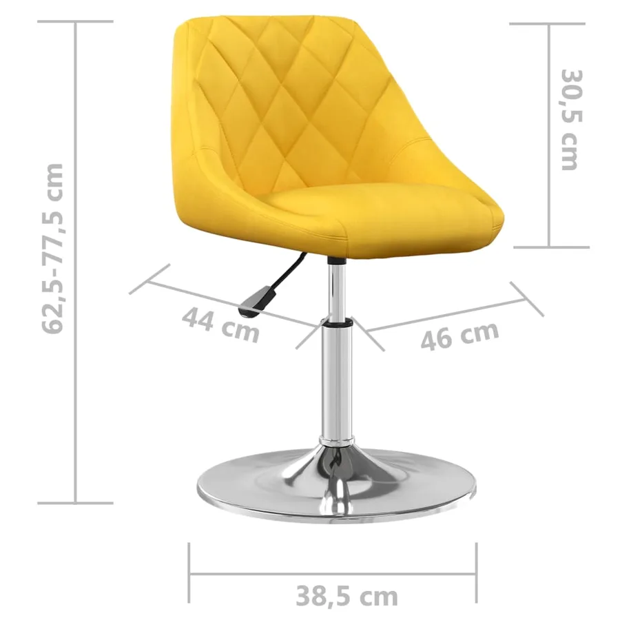 Chaises à manger pivotantes lot de 6 jaune moutarde velours - 8