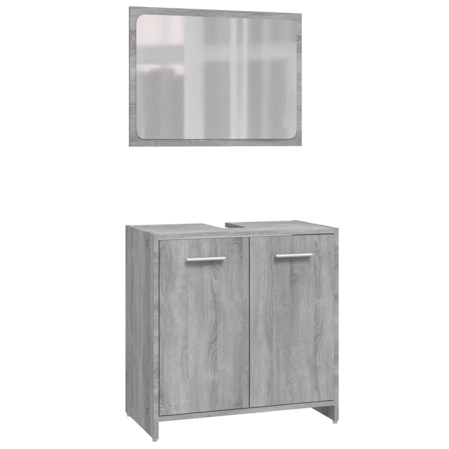 Ensemble de meubles de salle de bain 3 pcs Sonoma gris - 7
