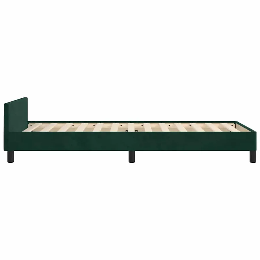 Cadre de lit sans matelas vert foncé 90x200 cm velours - 8