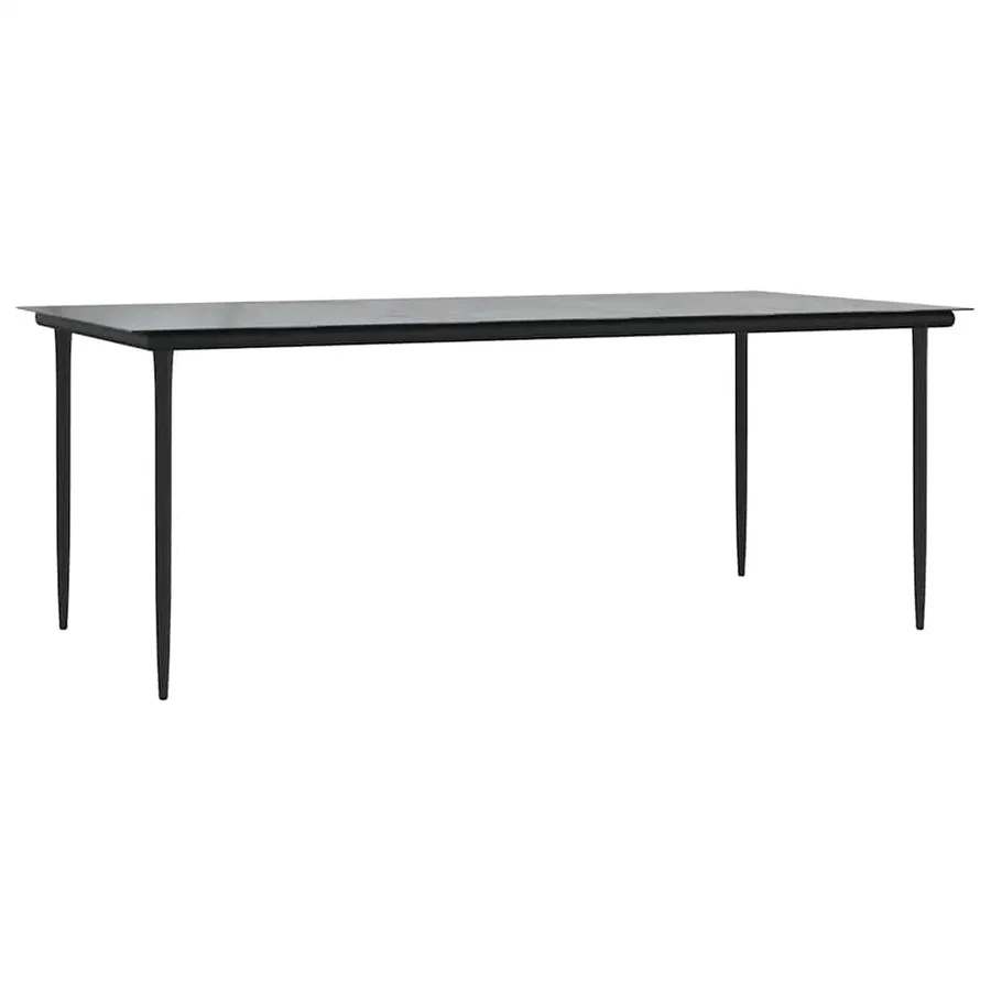 Ensemble à manger de jardin coussins 7pcs Noir Résine tressée - 4