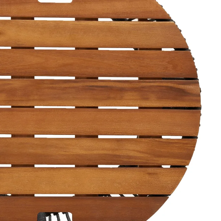 Tables d'appoint de jardin 2 pcs dessus en bois gris poly rotin - 9