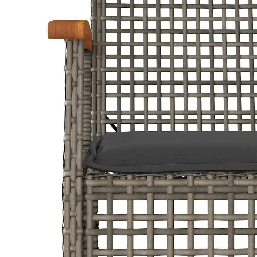 Ensemble à manger de jardin et coussins 7 pcs gris rotin - 4