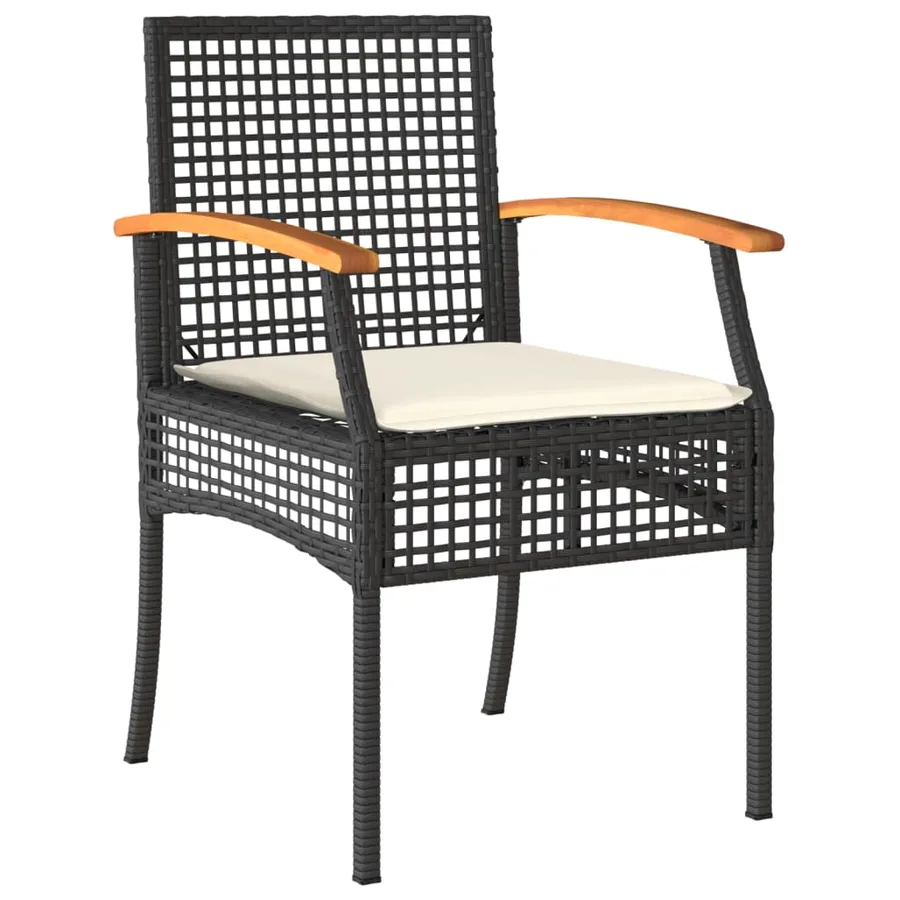 Ensemble à manger de jardin 4 pcs avec coussins noir - 4