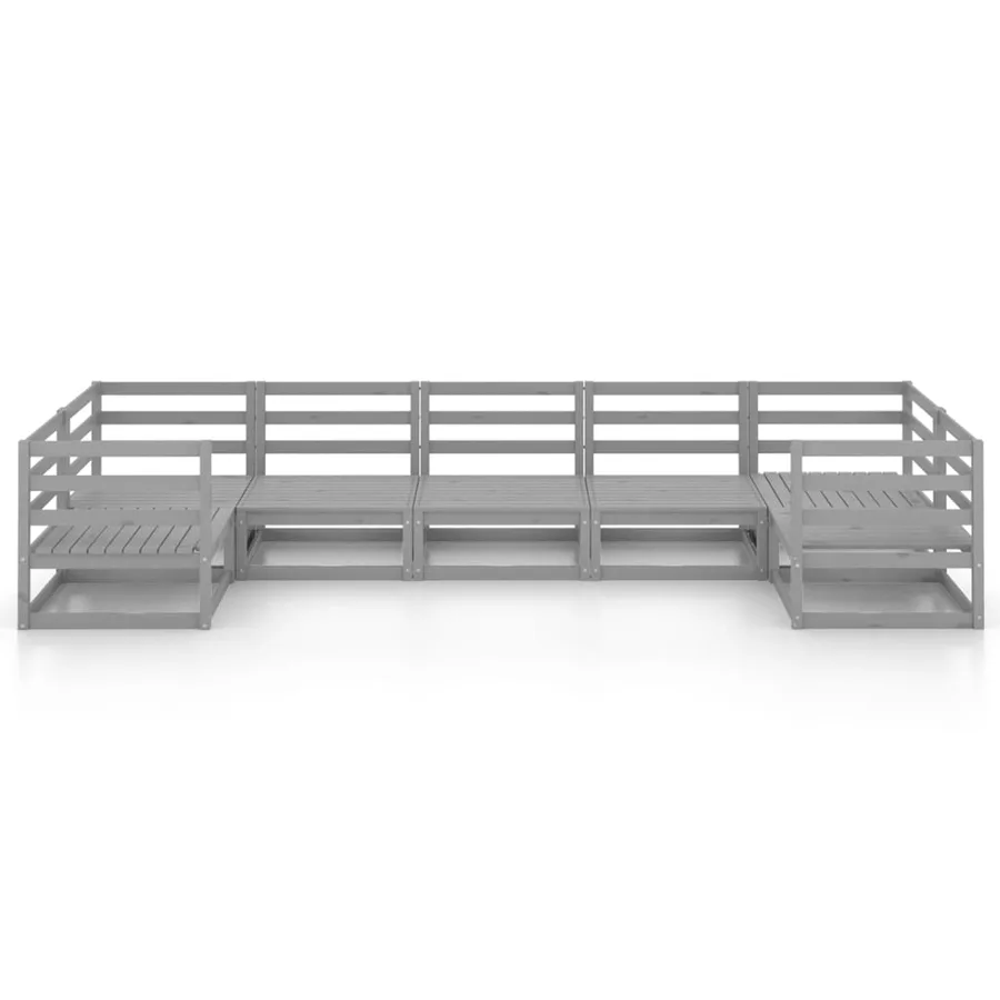 Salon de jardin 7 pcs Bois de pin massif - 3