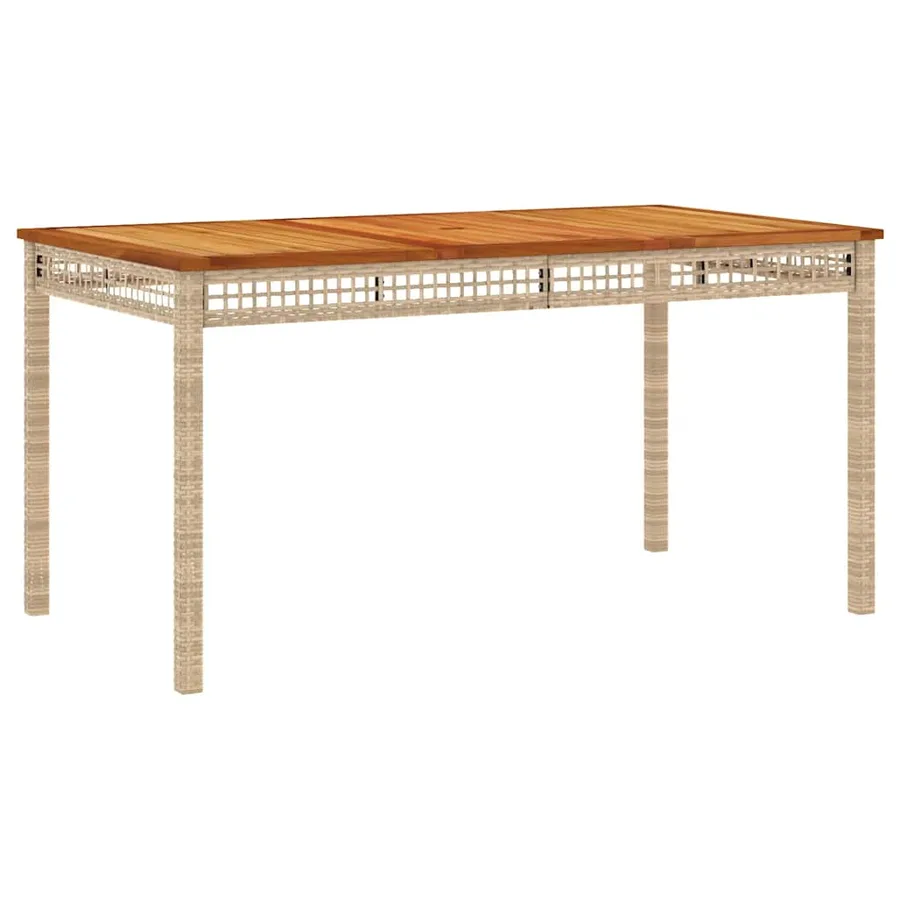 Ensemble à manger de jardin et coussins 3 pcs Beige poly rotin - 4
