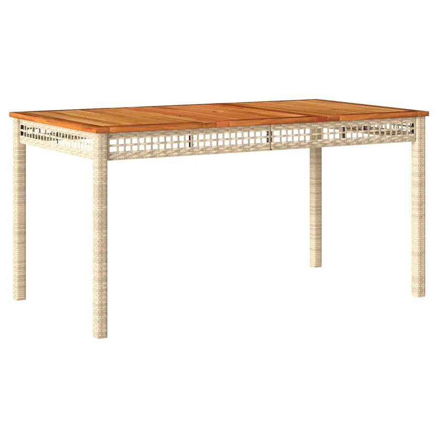 Ensemble à manger de jardin avec coussins 5pcs Beige poly rotin - 6