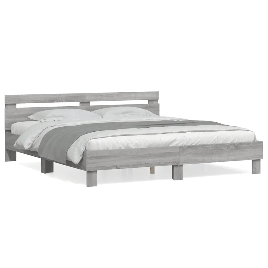 Cadre de lit sans matelas sonoma gris 180x200 cm - 2
