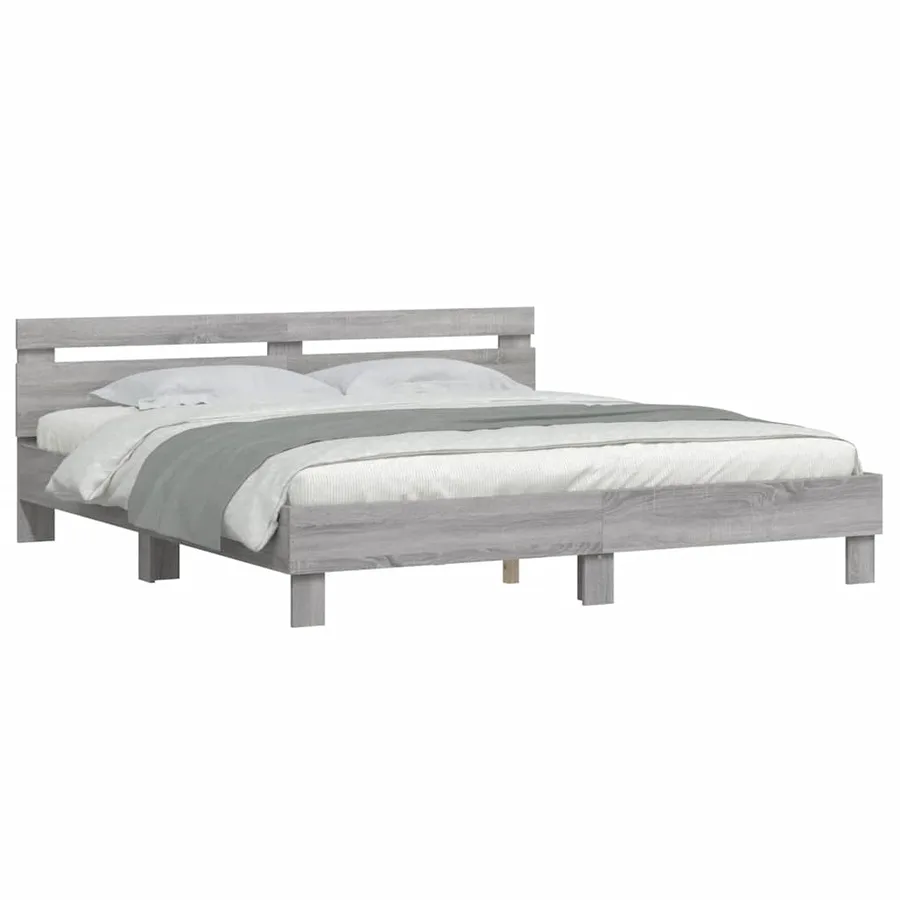 Cadre de lit sans matelas sonoma gris 180x200 cm - 4