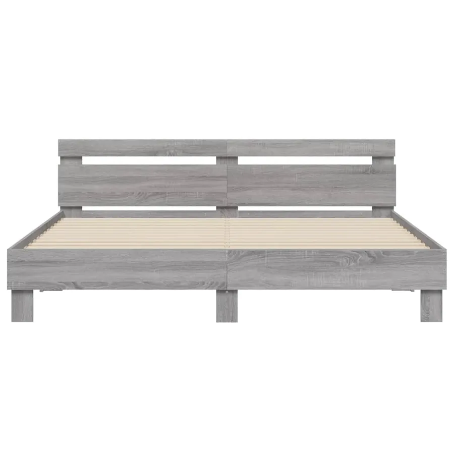 Cadre de lit sans matelas sonoma gris 180x200 cm - 5