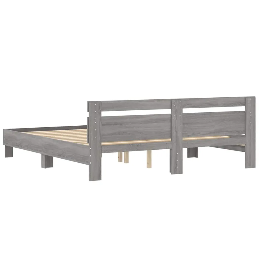 Cadre de lit sans matelas sonoma gris 180x200 cm - 7