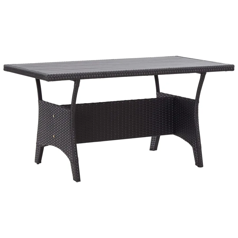 Ensemble à manger de jardin coussins noirs 3 pcs Résine tressée - 8