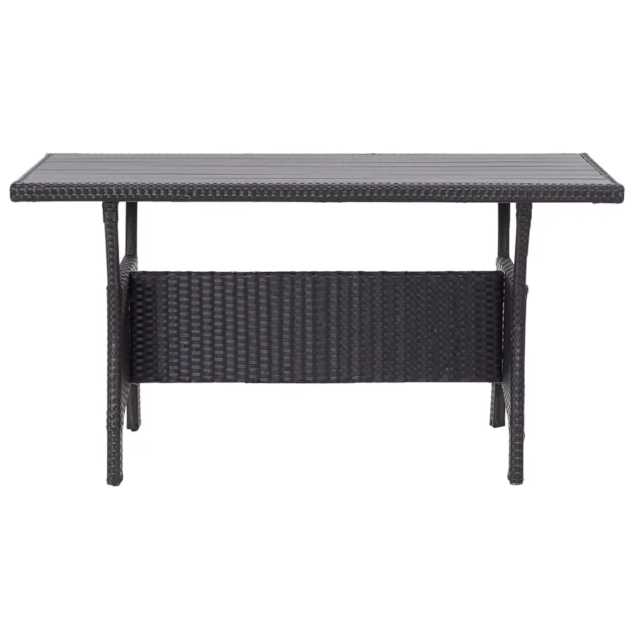 Ensemble à manger de jardin coussins noirs 3 pcs Résine tressée - 9