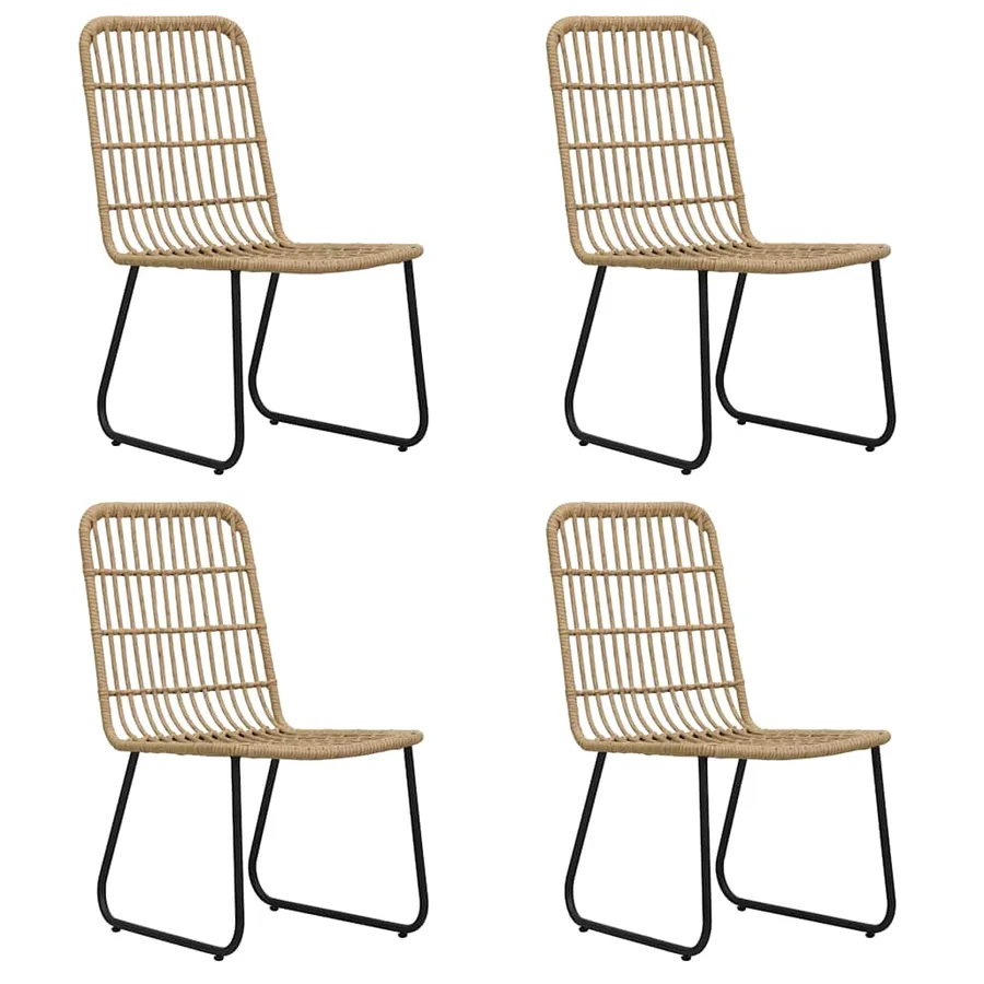 Ensemble à manger d'extérieur 5 pcs résine tressée et verre - 3