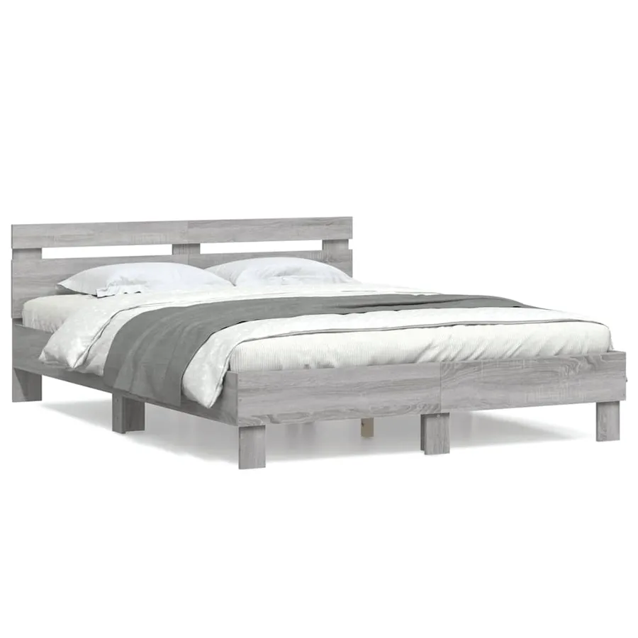 Cadre de lit sans matelas sonoma gris 140x200 cm - 2
