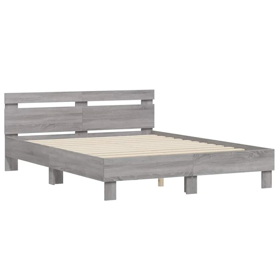 Cadre de lit sans matelas sonoma gris 140x200 cm - 3