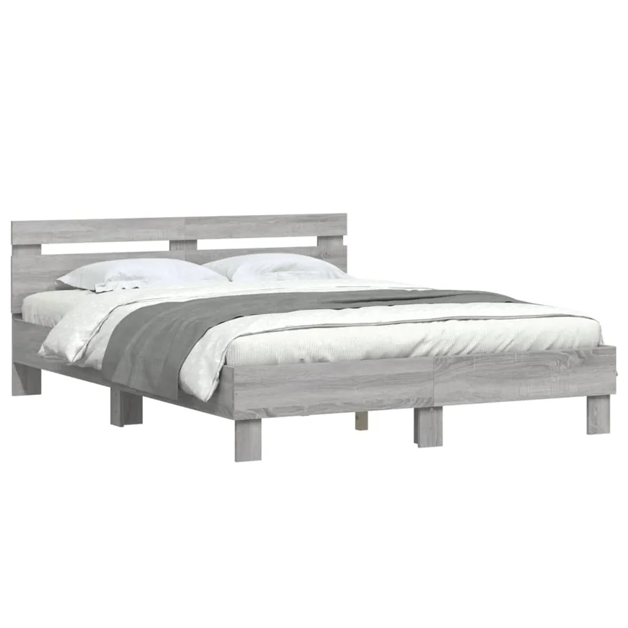 Cadre de lit sans matelas sonoma gris 140x200 cm - 4