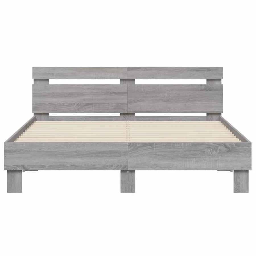 Cadre de lit sans matelas sonoma gris 140x200 cm - 5