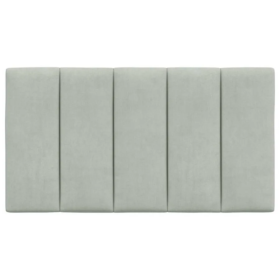 Coussin de tête de lit Hanko gris clair 80 cm velours - 5