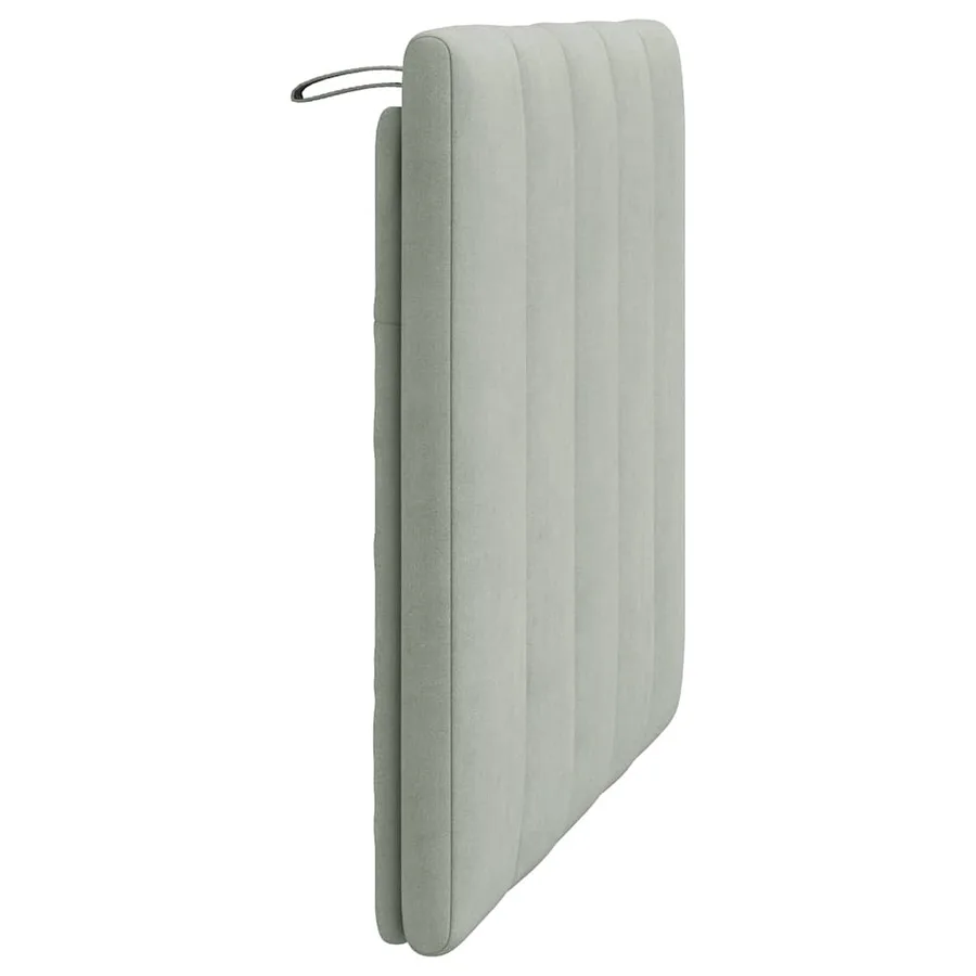 Coussin de tête de lit Hanko gris clair 80 cm velours - 6