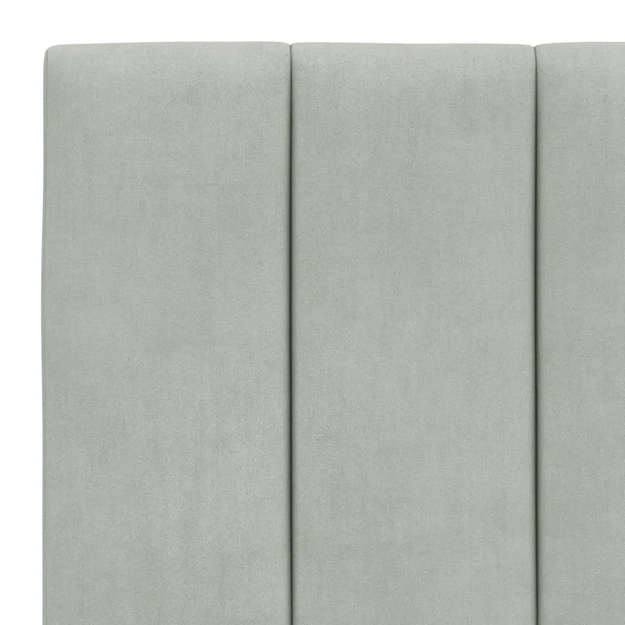 Coussin de tête de lit Hanko gris clair 80 cm velours - 8