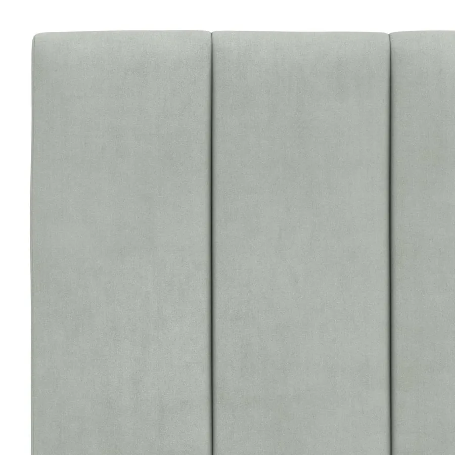 Cadre de lit avec LED sans matelas Hanko gris clair 80x200 cm velours - 11