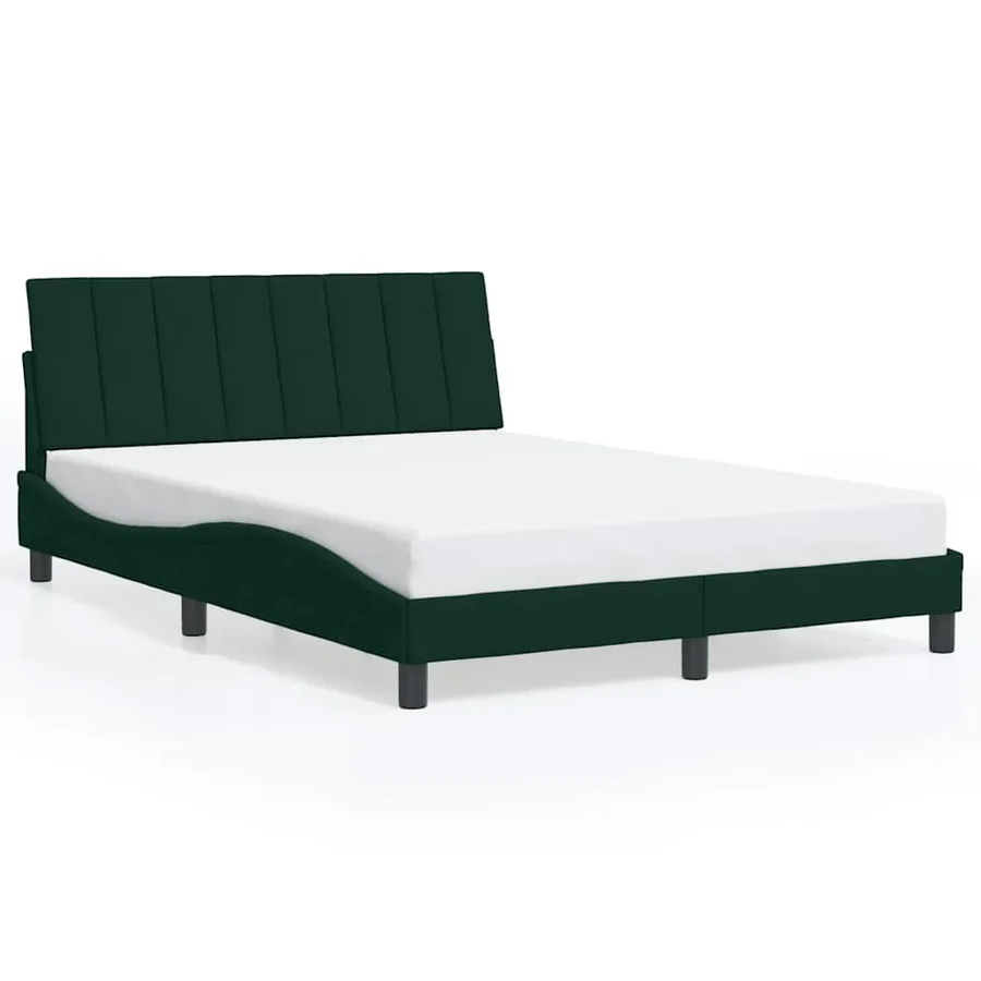 Cadre de lit avec LED sans matelas Hanko vert foncé 120x200cm velours - 5