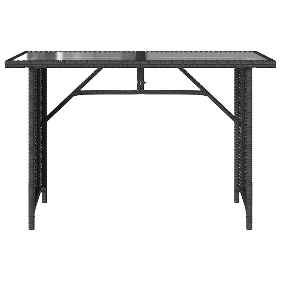 Ensemble à manger de jardin coussins 2pcs noir résine tressée - 7