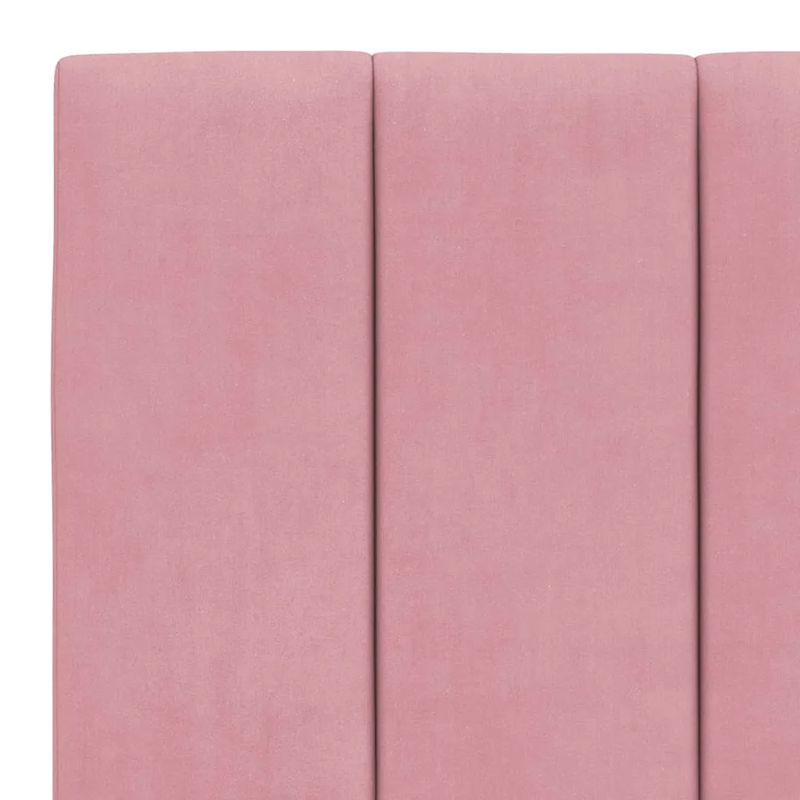 Cadre de lit avec LED sans matelas Hanko rose 180x200 cm velours - 11