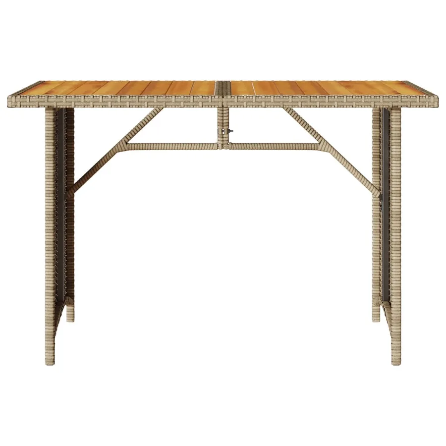 Table de jardin avec dessus en bois noir 110x68x70 cm rotin - 4