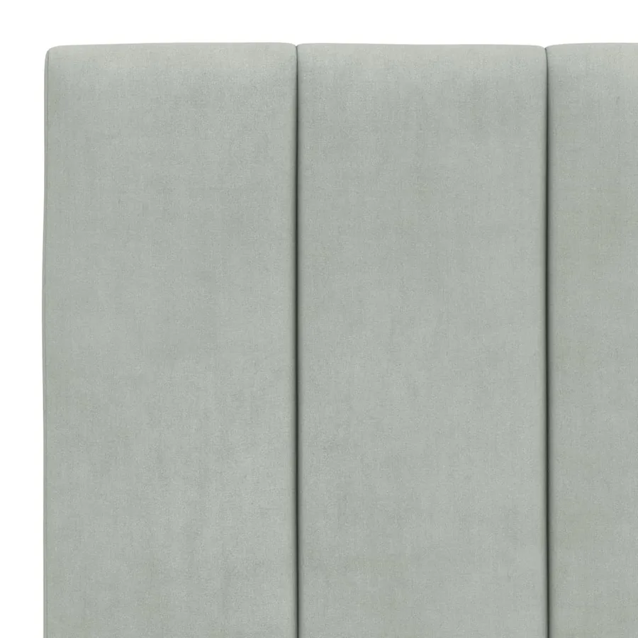 Lit avec matelas Hanko gris clair 90x190 cm velours - 6
