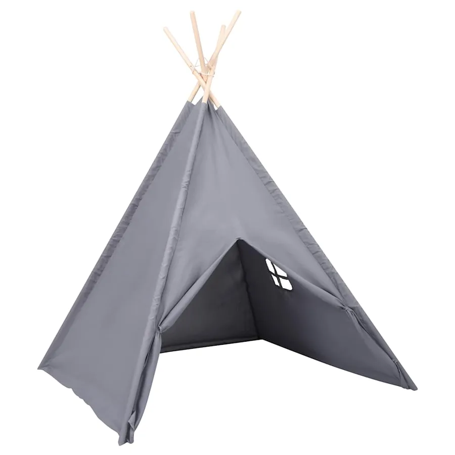 Tente tipi d'enfants avec sac Peau de pêche Gris 120x120x150 cm - 3