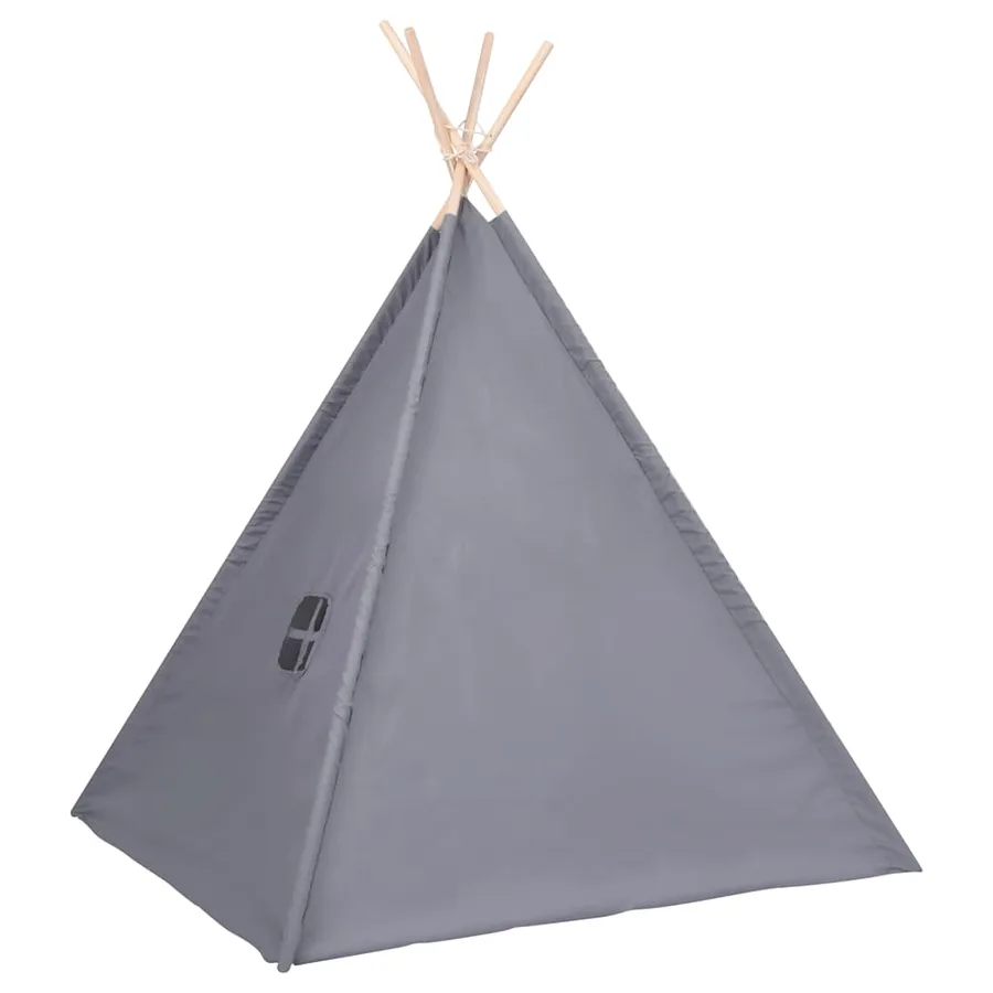 Tente tipi d'enfants avec sac Peau de pêche Gris 120x120x150 cm - 4