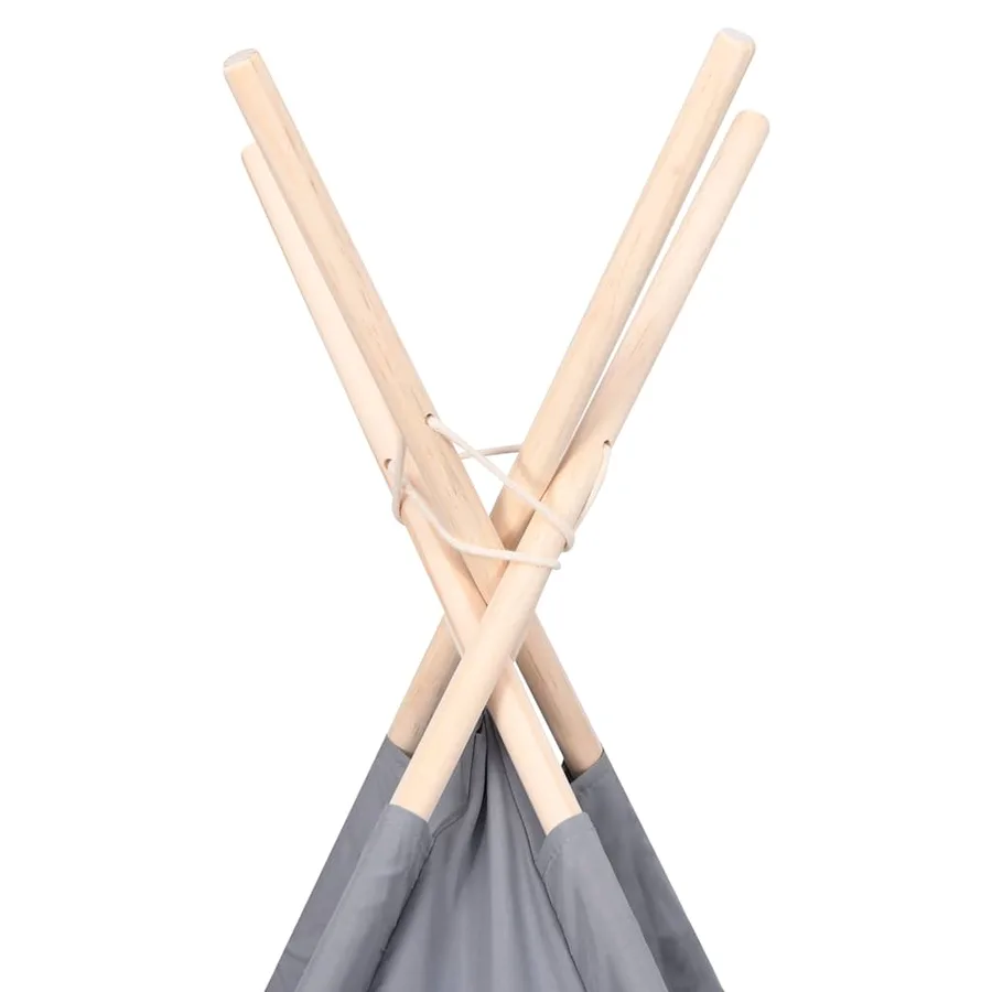 Tente tipi d'enfants avec sac Peau de pêche Gris 120x120x150 cm - 5
