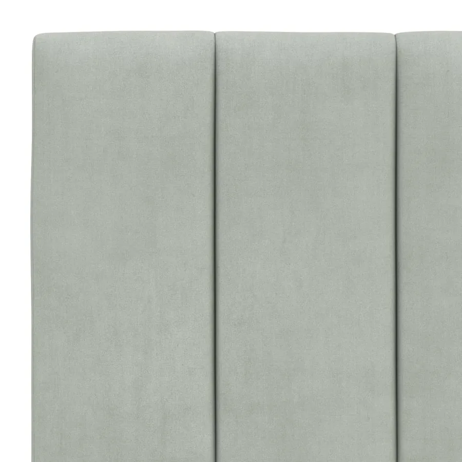 Cadre de lit avec LED sans matelas Hanko gris clair 90x190 cm velours - 11